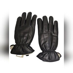 Dockers - Mens Black Leather Gloves - Medium